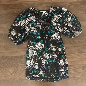 BCBG Generation NWOT V neck Floral Silk Mini Dress